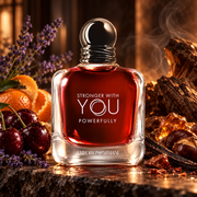 Emporio Armani Stronger With You Powerfully Eau de Parfum 100 ml — kampania inspirowana wiśnią, mandarynką, lawendą i kasztanem.