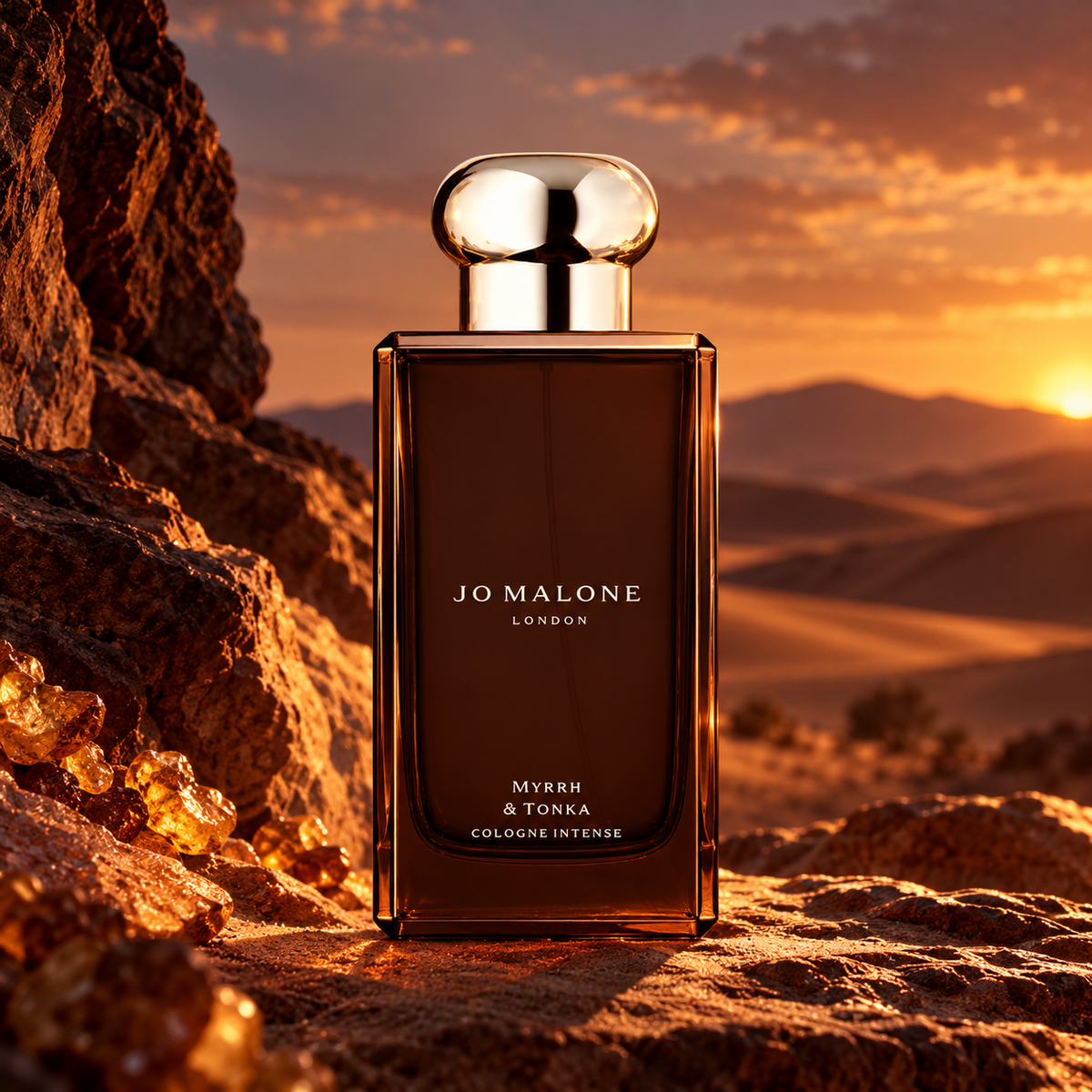 Jo Malone Myrrh & Tonka Cologne Intense 100 ml w bursztynowej scenerii