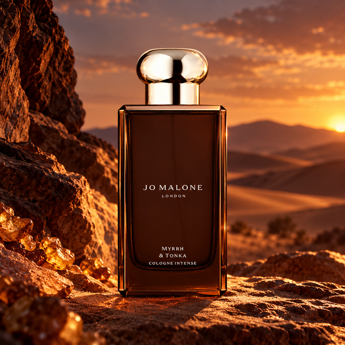 Jo Malone Myrrh & Tonka Cologne Intense 100 ml w bursztynowej scenerii