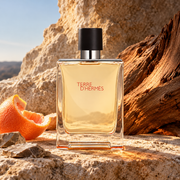 Terre d’Hermès Eau de Toilette 100 ml — kampania nawiązująca do grejpfruta, cedru i krzemienia.