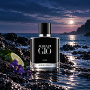 Giorgio Armani Acqua di Giò Elixir 50 ml w nocnej, morskiej aranżacji z fiołkiem i bergamotką
