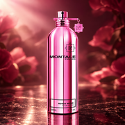 Montale Roses Musk EDP 100 ml – flakon perfum w luksusowej aranżacji reklamowej
