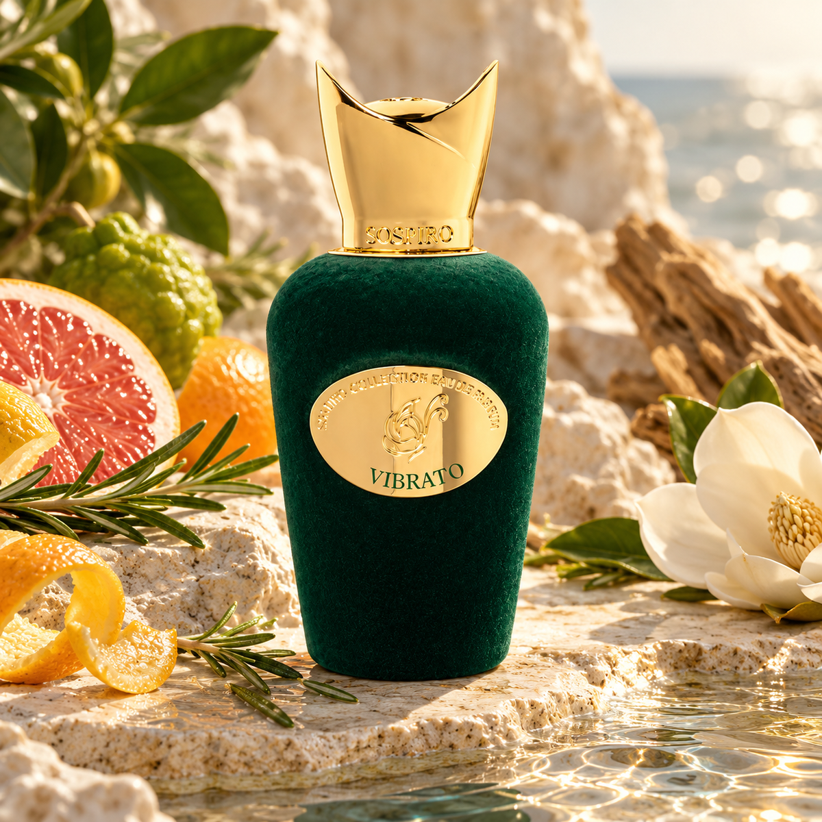 Kampanijne zdjęcie Sospiro Vibrato EDP 100 ml w cytrusach, magnolii, jasnym kamieniu i wodzie